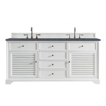 James Martin Vanities Savannah 72" Bright White Double Vanity - 238-104-V72-BW-3AF