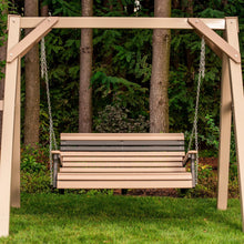 LuxCraft 4' Rollback Poly Plain Porch Swing - 4PPSBK