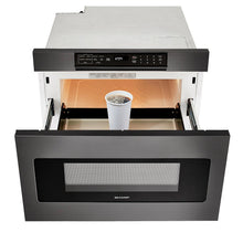SHARP 24 in. 1.2 cu. ft. 950W Sharp Black in Stainless Steel Microwave Drawer Oven - SMD2470AH