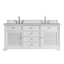 James Martin Vanities Savannah 72" Bright White Double Vanity - 238-104-V72-BW-3AF