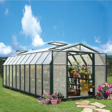 Palram - Canopia | Hobby Gardener Greenhouse Kit - 8 Ft Wide - Green With 6mm Twin-wall Polycarbonate Glazing - HG7108