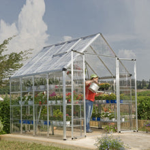 Palram - Canopia | Snap & Grow Greenhouse Kit - 8 Ft Wide - Silver With 0.8mm Polycarbonate Glazing - HG8008