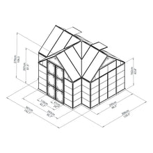Palram - Canopia | 12x10 Ft Chalet Greenhouse Kit - Gray With 0.8mm Polycarbonate Glazing - HG5400