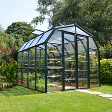 Palram - Canopia | Grand Gardener Greenhouse Kit - 8 Ft Wide - Green - 0.8mm Clear Polycarbonate Glazing - HG7208C