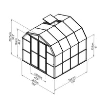 Palram - Canopia | Grand Gardener Greenhouse Kit - 8 Ft Wide - Green - 6mm Twin-wall Polycarbonate Glazing - HG7208