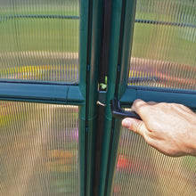 Palram - Canopia | Grand Gardener Greenhouse Kit - 8 Ft Wide - Green - 6mm Twin-wall Polycarbonate Glazing - HG7208