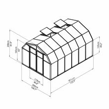 Palram - Canopia | Hobby Gardener Greenhouse Kit - 8 Ft Wide - Green With 6mm Twin-wall Polycarbonate Glazing - HG7108