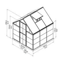 Palram - Canopia | Hybrid Greenhouse Kit - Silver With 0.8mm Polycarbonate Glazing - HG5504