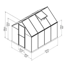 Palram - Canopia | Mythos Greenhouse Kit - 6 Ft Wide - Silver With 4mm Twin-wall Polycarbonate Glazing - HG5005