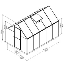 Palram - Canopia | Mythos Greenhouse Kit - 6 Ft Wide - Silver With 4mm Twin-wall Polycarbonate Glazing - HG5005