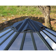 Palram - Canopia | 12x10 Ft Oasis Hex Greenhouse Kit - Gray With 0.8mm Polycarbonate Glazing - HG6005