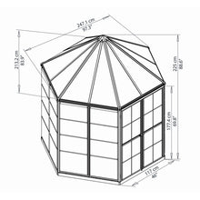 Palram - Canopia | 7x8 Ft Oasis Hex Greenhouse Kit - Gray With 0.8mm Polycarbonate Glazing - HG6000