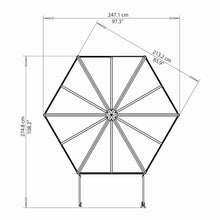Palram - Canopia | 7x8 Ft Oasis Hex Greenhouse Kit - Gray With 0.8mm Polycarbonate Glazing - HG6000