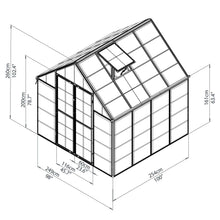 Palram - Canopia | Snap & Grow Greenhouse Kit - 8 Ft Wide - Silver With 0.8mm Polycarbonate Glazing - HG8008