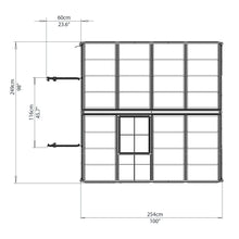 Palram - Canopia | Snap & Grow Greenhouse Kit - 8 Ft Wide - Silver With 0.8mm Polycarbonate Glazing - HG8008