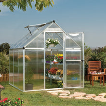Palram - Canopia | Mythos Greenhouse Kit - 6 Ft Wide - Silver With 4mm Twin-wall Polycarbonate Glazing - HG5005