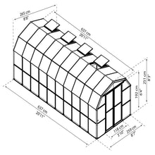 Palram - Canopia | Prestige 8x20 ft Clear Greenhouse Kit Package With 0.8mm Polycarbonate Glazing - HG7320C