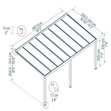 Palram - Canopia | Stockholm 11x19 ft Patio Cover - Gray/Clear - HG9459
