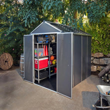 Palram - Canopia | Rubicon 6ft Ultra Durable Outdoor Storage Shed for Garden Dark Grey Series - HG9705GY