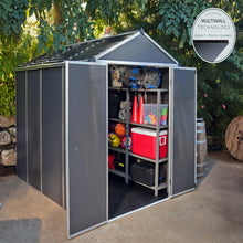 Palram - Canopia | Rubicon 6ft Ultra Durable Outdoor Storage Shed for Garden Dark Grey Series - HG9705GY