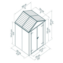 Palram - Canopia | Rubicon 6ft Ultra Durable Outdoor Storage Shed for Garden Dark Grey Series - HG9705GY