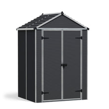 Palram - Canopia | Rubicon 6ft Ultra Durable Outdoor Storage Shed for Garden Dark Grey Series - HG9705GY