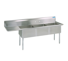 BK Resources BKS-3-18-12-18LS Compartment Sinks - BKS-3-18-12-18LS