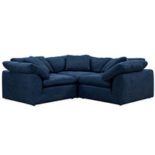Sunset Trading Cloud Puff 3 Piece 88" Wide Slipcovered Modular Sectional Small L Shaped Sofa - SU-1458-49-3C