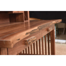 QW Amish JD Mission Live Edge 62" Writing Desk w/ Optional Hutch - 162T-3062WD-LE