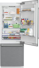 BEKO 30" Freezer Bottom Built-In Refrigerator with Auto Ice Maker and Internal Water Dispenser White - BBBF3019IMWE