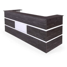 Casa Mare REBAB 90″ Reception Desk Dark Brown & White - RECEPTION-90RGW-S