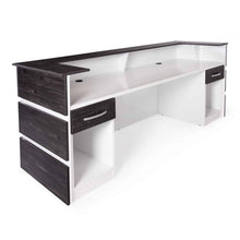 Casa Mare REBAB 90″ Reception Desk Dark Brown & White - RECEPTION-90RGW-S