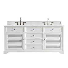 James Martin Vanities Savannah 72" Bright White Double Vanity - 238-104-V72-BW-3AF