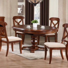 Sunset Trading Andrews 48" Round or 66" Oval Butterfly Leaf Extendable Dining Table | Chestnut Brown | Seats 6 -  DLU-ADW4866-CT