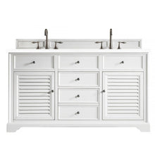 James Martin Vanities Savannah 60" Bright White Double Vanity - 238-104-V60D-BW-3AF