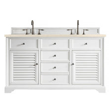 James Martin Vanities Savannah 60" Bright White Double Vanity - 238-104-V60D-BW-3AF