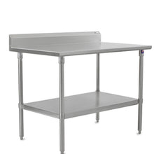 John Boos ST6R5-3030SSK 30" W x 30" D Stainless Steel Work Table, 5" Backsplash - JBST6R53030SSK