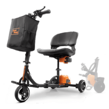 Super Handy GUT112 Passport 3 Wheeled Lightweight Long Range Folding Mobility Scooter New