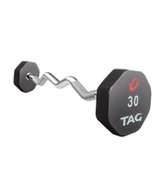 TAG Fitness Premium Ultrathane Fixed Barbell 20-100 Set with Ez-Curl Handle - 1770024668899_449