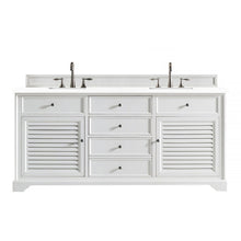 James Martin Vanities Savannah 72" Bright White Double Vanity - 238-104-V72-BW-3AF