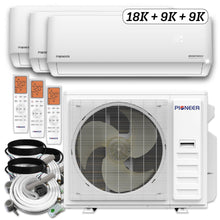 Pioneer Triple Split 36000 BTU 3-Ton Quantum Ultra Wi-Fi 22.5 SEER2 Energy-Star Multi (3) Zone Wall Mount Air Conditioner Heat Pump 230-Volt - WYT040GLSI24M4-18W-9W-9W