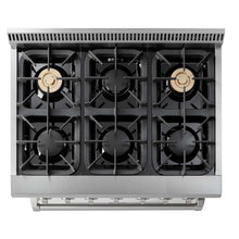Thor Kitchen Appliance Package - 36 in. Propane Gas Burner/Electric Oven Range, Range Hood, Dishwasher, Refrigerator, AP-HRD3606ULP-3