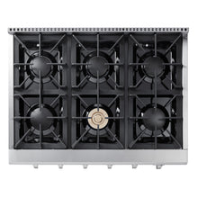 Thor Kitchen 36 in. Gas Rangetop in Stainless Steel with 6 Burners, HRT3618U