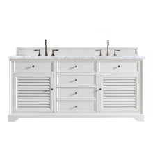 James Martin Vanities Savannah 72" Bright White Double Vanity - 238-104-V72-BW-3AF