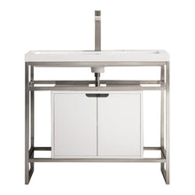 James Martin Vanities Boston 39.5" Stainless Steel Sink Console - C105V39.5RGDSCGWWG