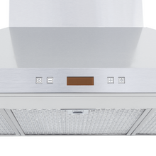 Proline PLFW 520 - Wall-Mounted Range Hood, 600/1200 CFM | Convertible to Ductless, Stainless Steel, Matte Black Finish - PLFW 520.24