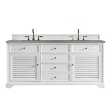 James Martin Vanities Savannah 72" Bright White Double Vanity - 238-104-V72-BW-3AF