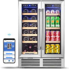 BODEGAcooler 24" Wine and Beverage Cooler Dual Zone 19 Bottles and 57 Cans