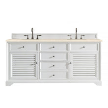 James Martin Vanities Savannah 72" Bright White Double Vanity - 238-104-V72-BW-3AF