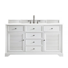 James Martin Vanities Savannah 60" Bright White Single Vanity - 238-104-V60S-BW-3AF